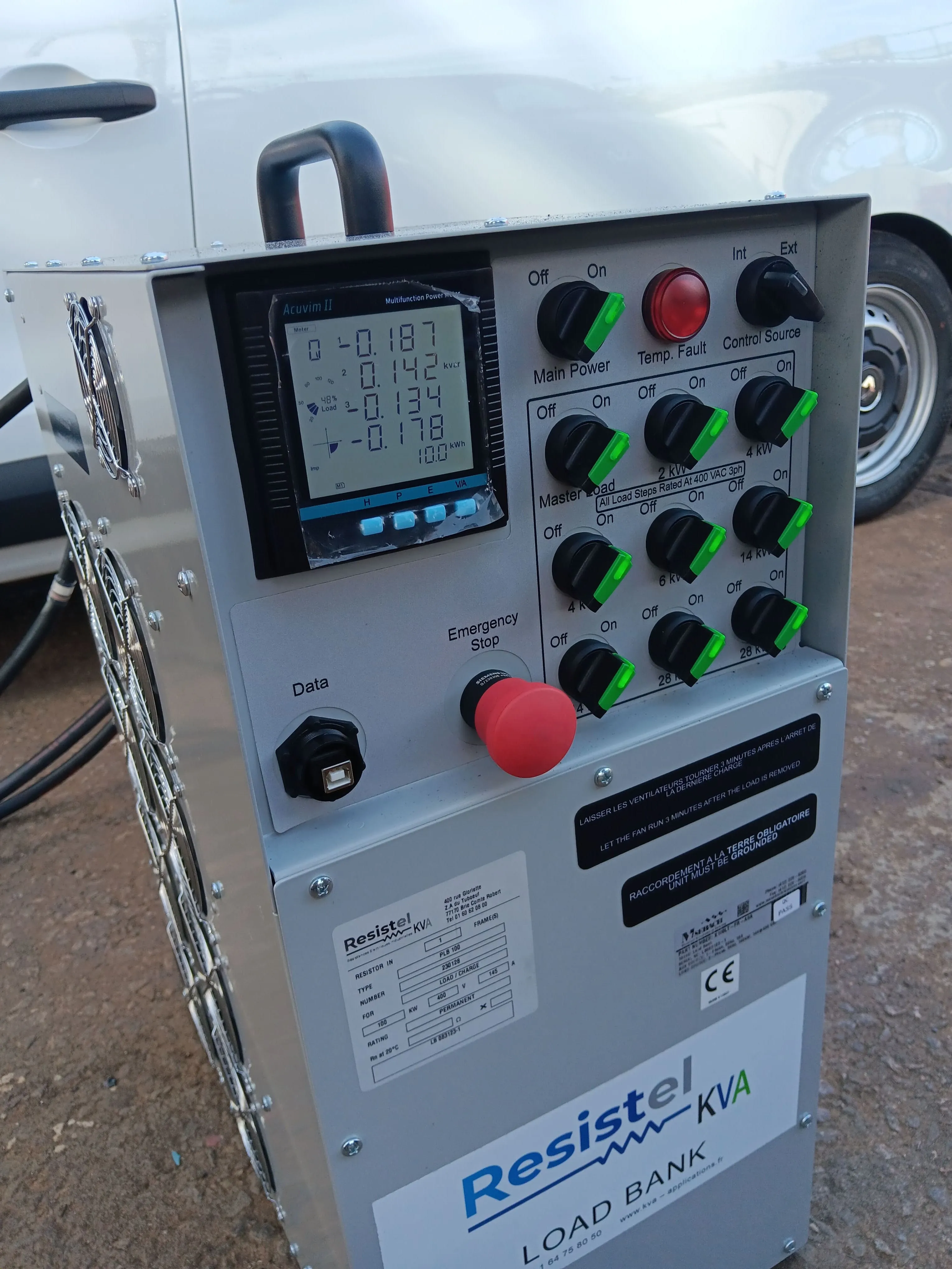 Banc de charge en fonctionnement